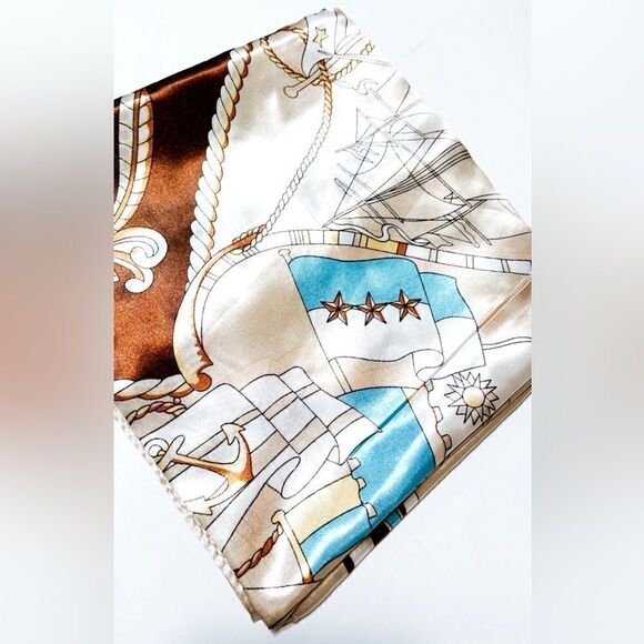 Ship print scarf G3 - Picture 2 of 3